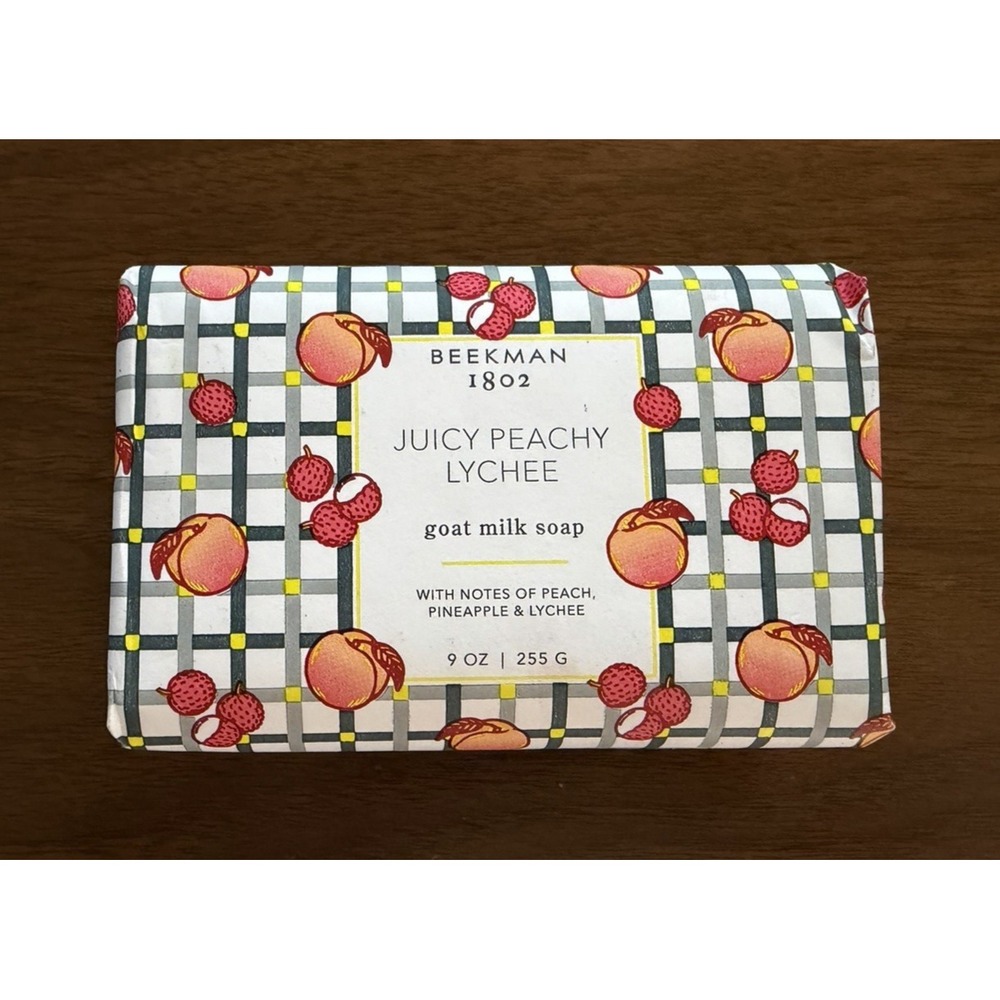 Beekman 1802 Goat Milk Bar Soap Juicy Peachy Lychee Jumbo 9 oz NEW